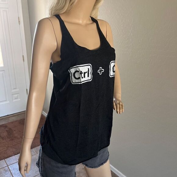 FIFTH SUN Control C Racerback Tank Top in Black Size Large NEW - Picture 4 of 9